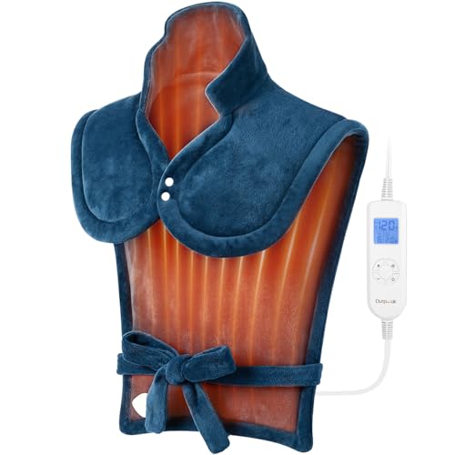 Heat Wrap for Neck Shoulder and Back, Fathers Day Ideal Gifts for Men Dad Him, Portable Weighted Warm Pad with 10 Heat 4 Timers 26"x 35"