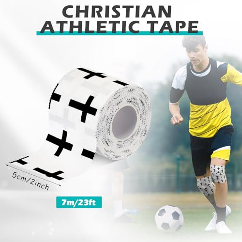 TrelaCo 1 Pcs Cross Wrist Tape Christian Athletic Tape, White - color: White