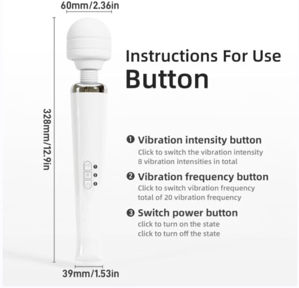 Handheld Cordless & Rechargeable Back Massager - Quiet Waterproof Full Body Massage Device for Muscle Tension, Aches Relief, Sports Recovery and Deep Relaxation with 20 Modes & 8 Speed Settings