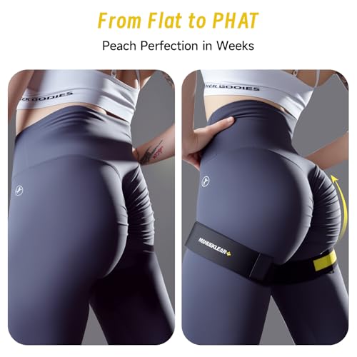 MANUEKLEAR Blood Flow Restriction Bands for Women Butt Lift - color: Black-Yellow