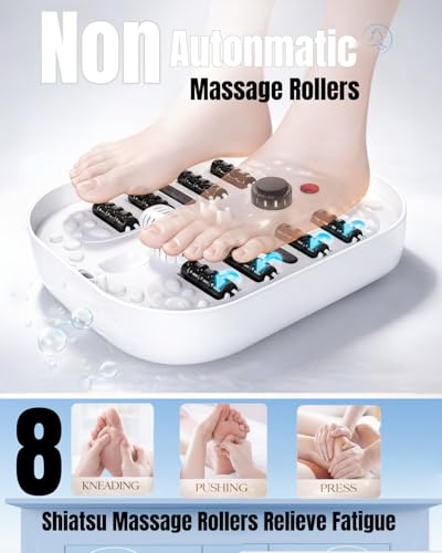 SPA4PIEDS Collapsible Heated Foot Spa Bath with Bubble, Foot Soaking Tub Featuring 8 Shiatsu Rollers, Pumice Stone and Built-in Timer for Mom, Dad and Foot Relaxation (Black) - color: Black