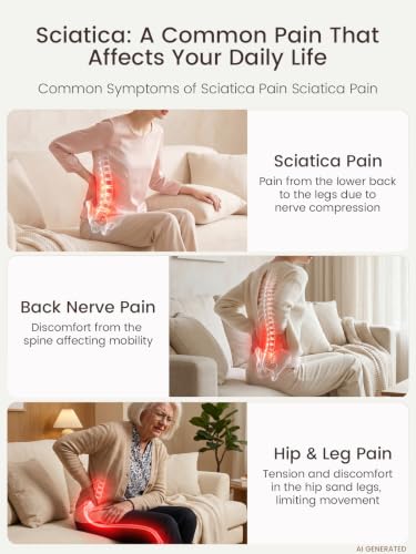 Deep Tissue Massager for Sciatica Pain Relief, Electric Sciatic Nerve Relief Device, Back and Leg Muscle Massage Tool for Daily Comfort