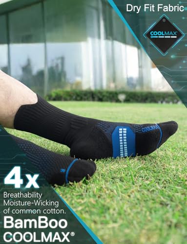 Juclise Men's Compression Running Crew Socks, 3 Pairs - color: Gradient Blue, size: Medium