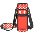 Water Bottle Holder with Strap, 18-32oz Water Bottle Carrier Sling Bag - color: Red Polka Dots