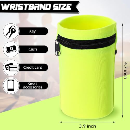 Honoson 5 Pcs Wrist Wallet Women Men Wristband Zipper - color: Bright Color