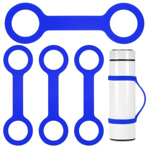Water Bottle Handle Carrier Strap [4PCS] - Makes Any Cup Handheld Use for Running - Outdoor Essential Bottle Accessories - color: Blue