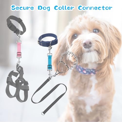 YUEPET Dog Safety Collar Clips 5 Pack Adjustable Prong Collar Backup Clips - color: Blue+Rose red+Orange+Pink+Green