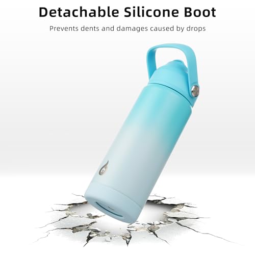 BJPKPK 24oz Insulated Water Bottle, Stainless Steel Bottle with Straw Lid - color: Sea Salt, size: 24 Ounces