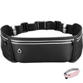 Running Belt for Phone – Adjustable Running Waist Pack with 3 Pockets Fits Up to 7.2 Inch Phones, Slim Running Fanny Pack for Men & Women Jogging Hiking Fitness - color: black