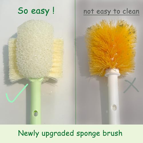 2 Pcs Water Bottle Brush Cleaner Set, 5 in one Bottle Cleaning Brush - color: Orange
