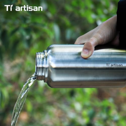 Stainless Steel Water Bottle 1050ml Wide Mouth With Straw - color: With Straw
