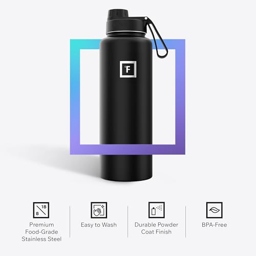 IRON °FLASK 40 oz Wide Mouth Water Bottle with Spout - color: Dark Rainbow