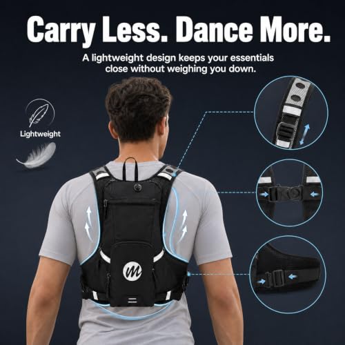 Moman Rave Backpack, 2L/68 fl oz Hydration Pack with BPA-Free Bladder