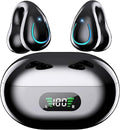 Paekole Clip On Headphones, Super Comfort Open Ear Bluetooth Earbuds for All Day Wear, Lightweight Bone Conduction Wireless Earbuds with Charging Case for Running