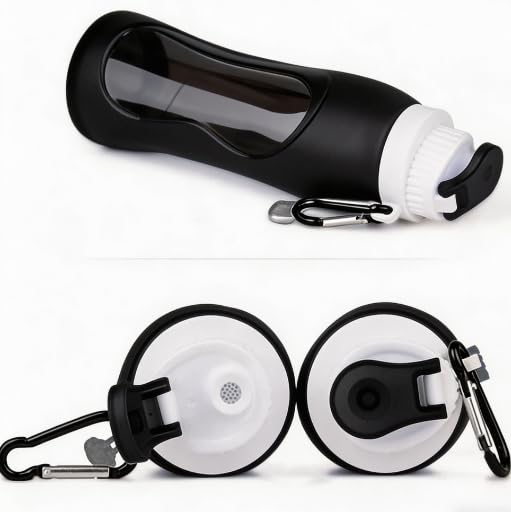 500ml TPU Collapsible Soft Flask, Folding Water Bottle for Hydration Pack Running Vest (Black) - color: Black