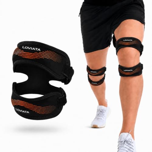 1 Pack Orange Dual Patella Knee Strap, Knee Pain Relief Support - color: Orange