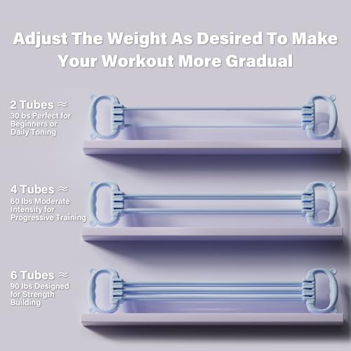 Figure 8 Resistance Band with Handles,6 Adjustable Tension Levels - color: Pink