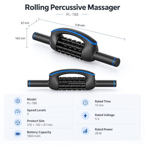 Electric Muscle Roller Massager, Large-Area Powered Rolling Massager
