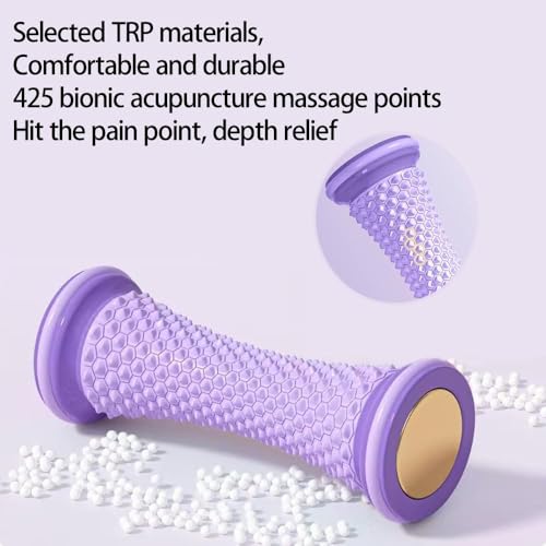 Portable Foot Massager Roller - Deep Tissue Muscle Massage for Plantar Fasciitis Relief, Heel & Arch Pain - Reflexology Therapy Tool for Men & Women (Purple) - color: Purple