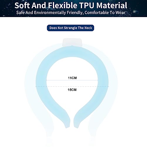 2PCS PCM Neck Cooling Tube with Insulated Bag, Reusable Ice Ring Neck Cooler Wrap, Wearable Neck & Shoulder Cooling Ring for Hot Weather Outdoor Work, TPU Freezable Collar (Blue+Black) - color: Blue+black