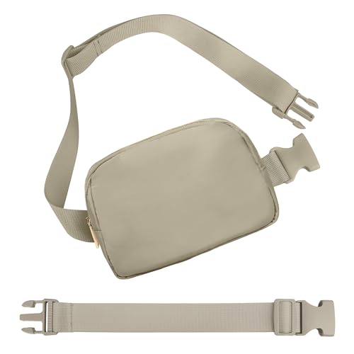 Waist Belt Bag Fashion Fanny Women Waist Pack With Adjustable Strap For Travel Running Hiking Walking Wood Grey with rope - color: Wood Grey with rope