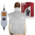 Ambershine 26"x35" XXXL King Size Neck& Shoulder& Back Heating Pad with 12 Temperature Settings& 4 Auto-Off Countdown Timers, Pain Relief for Back/Neck/Shoulder(Light Grey) - color: 03-light Grey