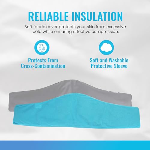 ICEWRAPS Fabric Cover for 7"x28" Clay Pack, Reusable Ice Pack Cover - Blue - style: Fabric Cover Only