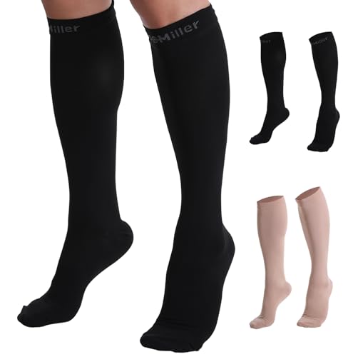 Doc Miller Compression Socks 8-15 mmHg for Women & Men, 1 Pair - color: Black, size: 3X-Large