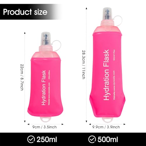 GUYI GYGYL Soft Flask, Collapsible Water Bottle for Sports, 500ml Pink - color: 500ml Pink