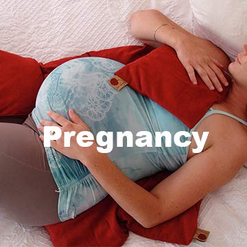 Triple Square Red Denim Cherry Pit-Stone Pillow, Microwavable Hot/Cold Compress, Sustainable Heating Pad, Moist Heat, Muscle Joint Pain Relief, Gift - color: Red Denim, Natural-dyed