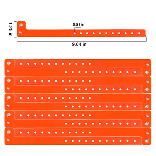 Plastic Party Orange Wristband 100 Pack, Vinyl Wristband for Event - color: Orange