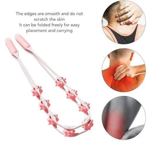 Back Massage Roller Rope, Manual Balll Pull Back Strap with 8 Rollers, Handheld Cellulite Self Massage Tool for Body Shaping, Leg Muscle Relief (Orange) - color: Orange
