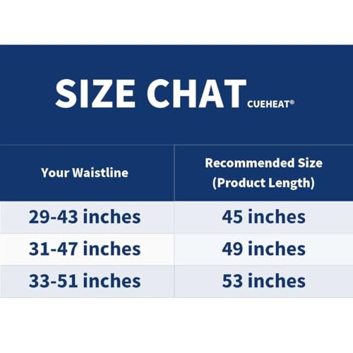 CUEHEAT Heated Waist Belt with Vibration - Cordless Lower Back Heating Pad - size: 45 inches