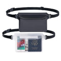 CADONO 2-Pack Waterproof Pouch with Adjustable Waist Strap - color: Black+Clear
