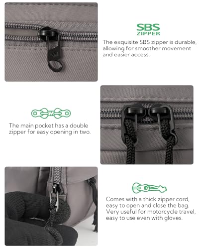 WATERFLY Fanny Pack Waist Bag: 2.5L Large 5 Zipper Pockets for Women Men - color: Gray