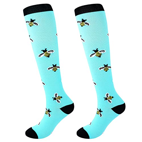 Junely Compression Socks for Women Knee High Stockings Funny Cute - color: A07bee