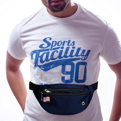 Fanny Packs for Men and Women Water-Repellent Sports Waist Pack Bag - color: 1pack-Ball Pattern Blue