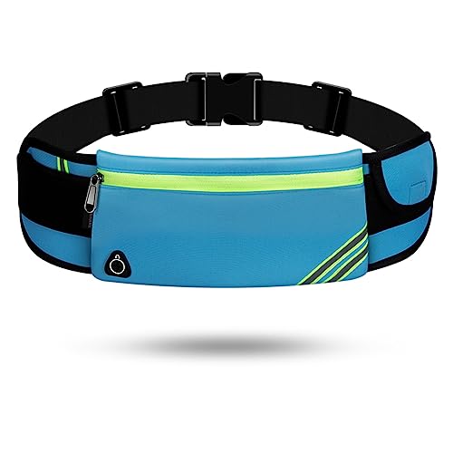 USHAKE Running Belt Fanny Pack for Women & Men, Phone Holder Waist Bag - color: Blue