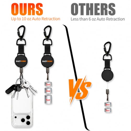 Anti Theft Phone Strap retractable lanyard For Sport Festival Travel Steel Line Cellphone Strap With Locking Carabiner and Metal 360° Iphone Tether Tab For Outdoor Skiing Fishing Climbing Hiking