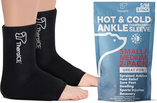 TheraICE Ankle Ice Pack Wrap, Achilles Tendonitis Brace, Plantar Fasciitis - size: Small/Medium, style: Original (Pack of 2)