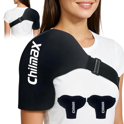 Shoulder Ice Pack Wrap for Rotator Cuff Cold Therapy Brace 2Pack - color: 2 Pcs Large-black