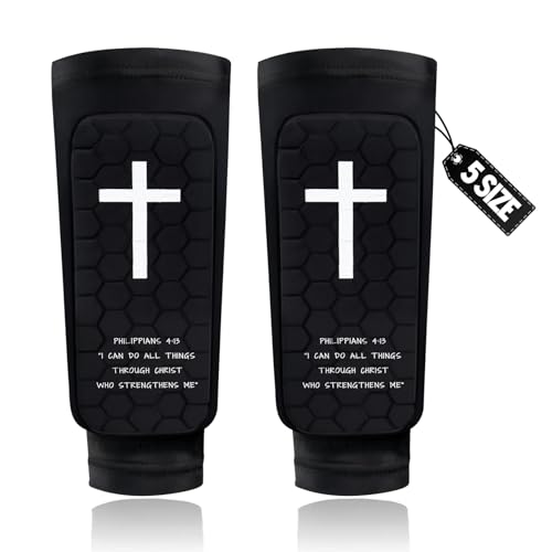 Soccer Shin Guards for Kids Youth and Adults, Honeycomb Padded - color: Black, size: X-Large