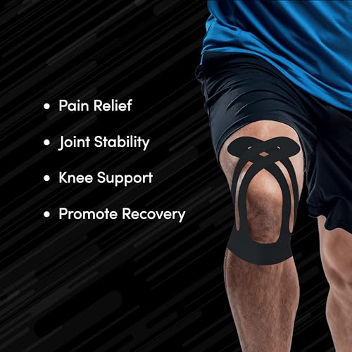 CureTape Pre Cut Kinesiology Tape for Knee Pain Relief & Support