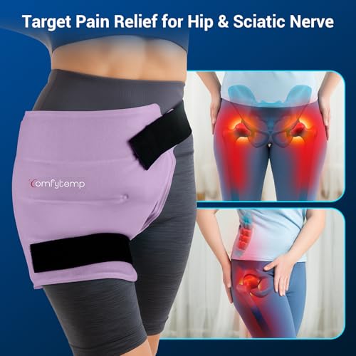 Comfytemp Hip Ice Pack Wrap for Sciatica Pain Relief, Purple (S/M) - color: Purple, size: Small/Medium