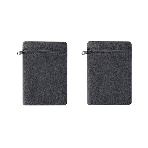 2 Pack Wrist Pouch for Men and Women, Wristband Pocket with Zipper for Running, Basketball, Tennis, Travel, Gym and Any Other Sports - color: Iron Grey
