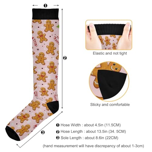 Wusikd Heartbeat Symbol Compression Socks for Women and Men Circulation Black Long Socks for Athletic Running 1 - color: Christmas Gingerbread