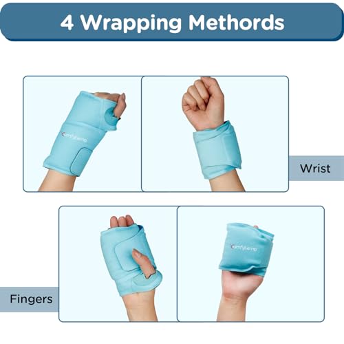Comfytemp Wrist Ice Pack Wrap for Carpal Tunnel Relief, FSA Approved HSA - color: Baby Blue, size: 20"x4"