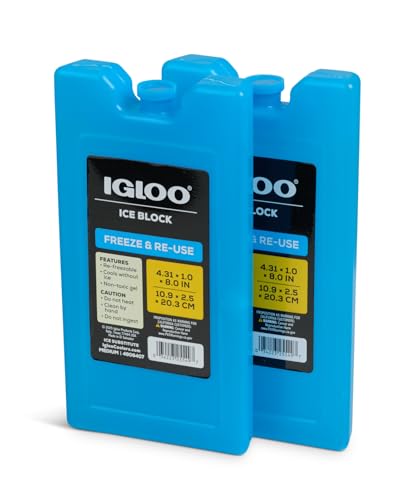 Igloo Medium Maxcold 2 Pack Ice Block, Reusable Ice Packs for Coolers, Freezer Pack, Cold Packs for Coolers, Long Lasting Ice Blocks - color: 2PK Medium