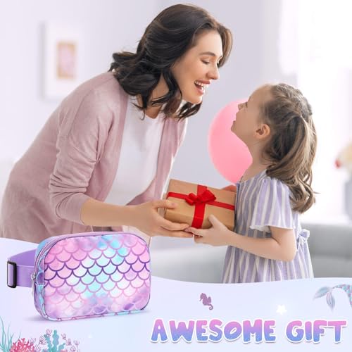 WAWSAM Fanny Pack Kids Belt Bag, Mermaid Crossbody Bag with Adjustable Belt - color: Mermaid