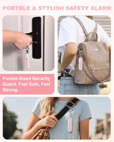 Personal Safety Alarm for Women - Waterproof Rechargeable Security Alarm - 140dB Extra Loud Siren with SOS Strobe Light - Self Defense Keychain for Women Girls Teens Seniors(Pink) - color: Pink